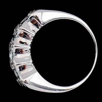 RING, sterlingsliver, akvamariner tot ca 2.50 ct, vita safirer tot ca 0.30 ct.