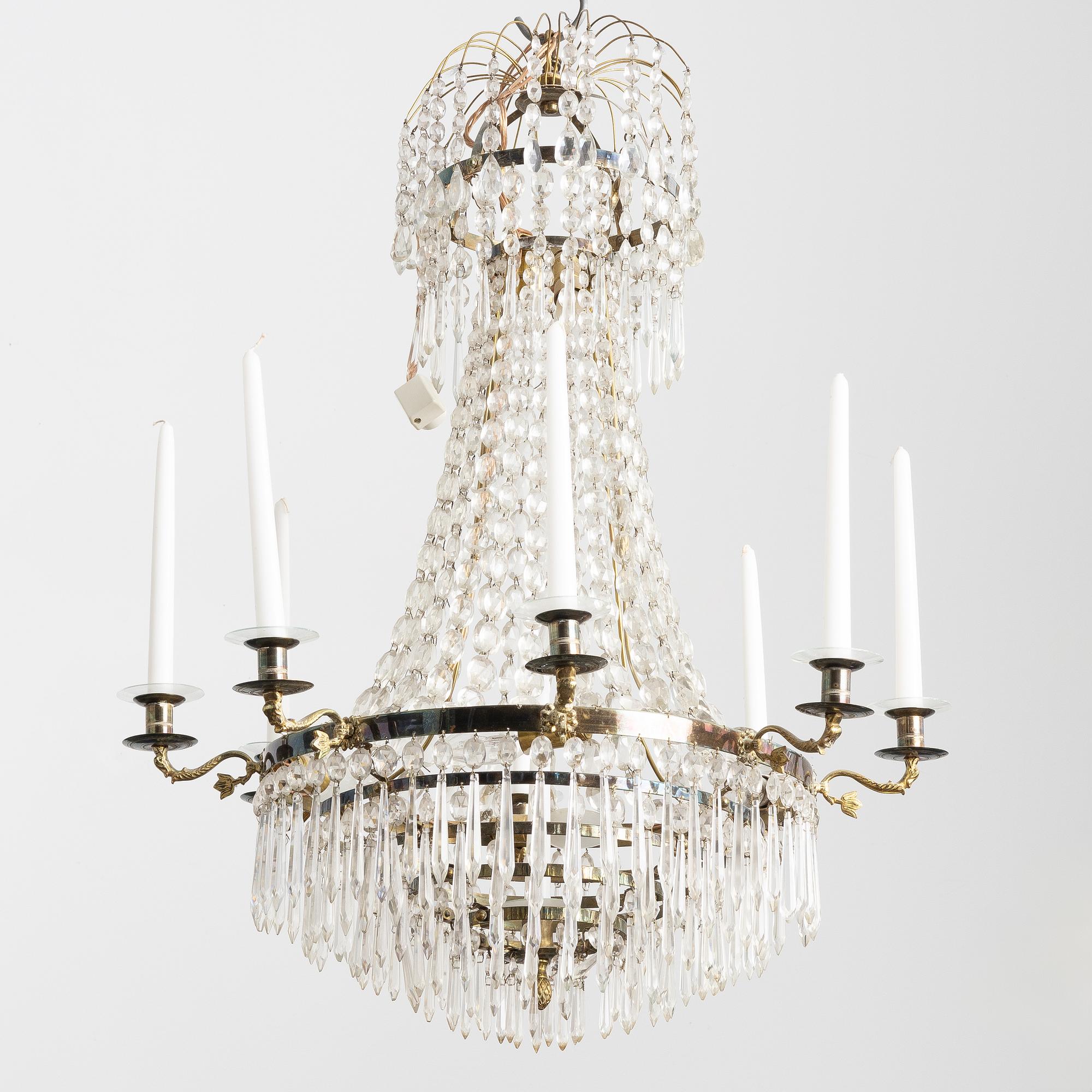 Chandelier, Empire style, circa 1900.