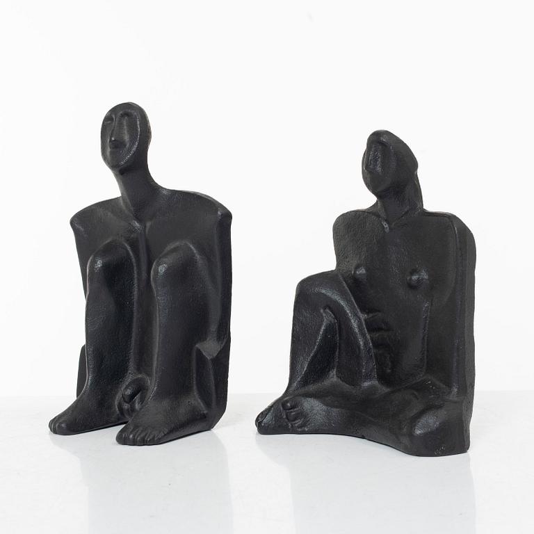Marita Norin, Bookends, a pair, signed.