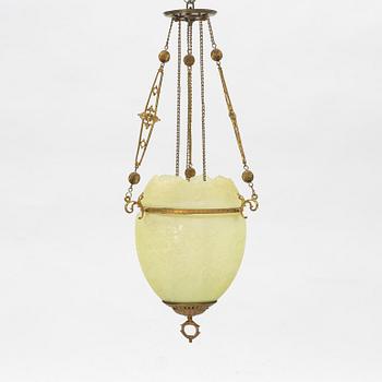 A glass ceiling light, late 19th Century.