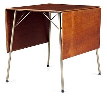 An Arne Jacobsen teak and chrome plated steel table, Fritz Hansen, Denmark 1960's.