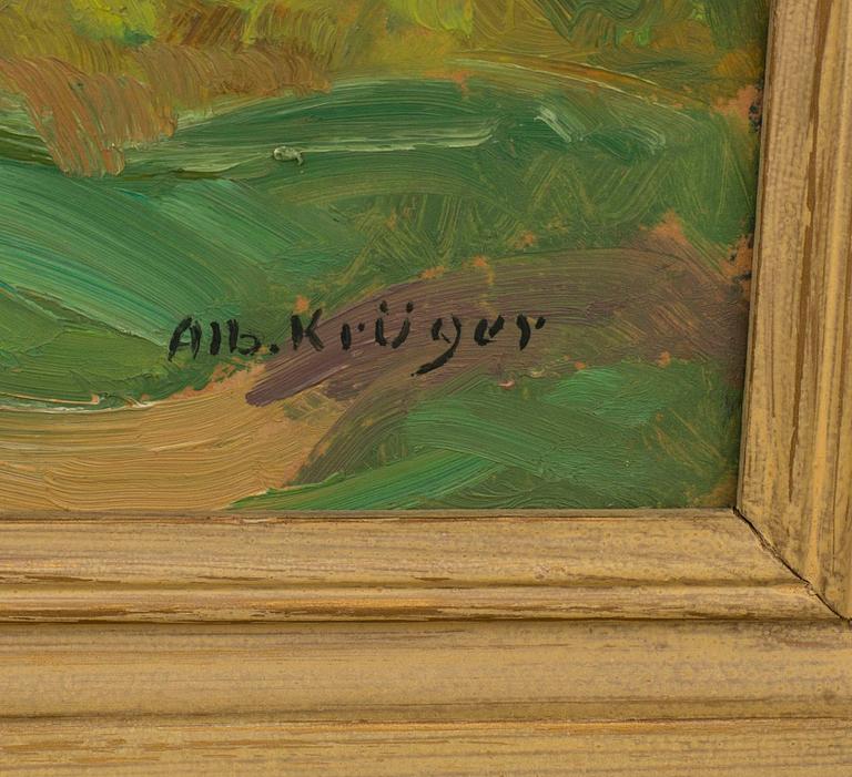 ALBERT KRÜGER, oil on panel signed.