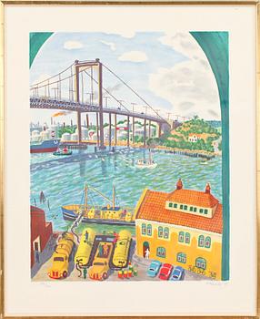 Mona Huss Walin · MONA HUSS WALIN, färglitografi, sign, dat -77 och numr 374/460.