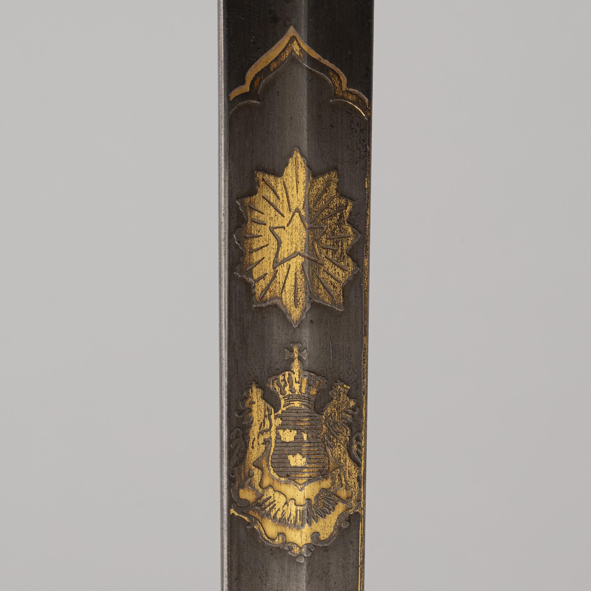 Saber, Swedish, second half of the 19th century, with scabbard.