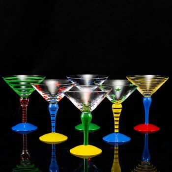 ANNE NILSSON, cocktail/martiniglas, 6 st, glas, "Clown", Orrefors.