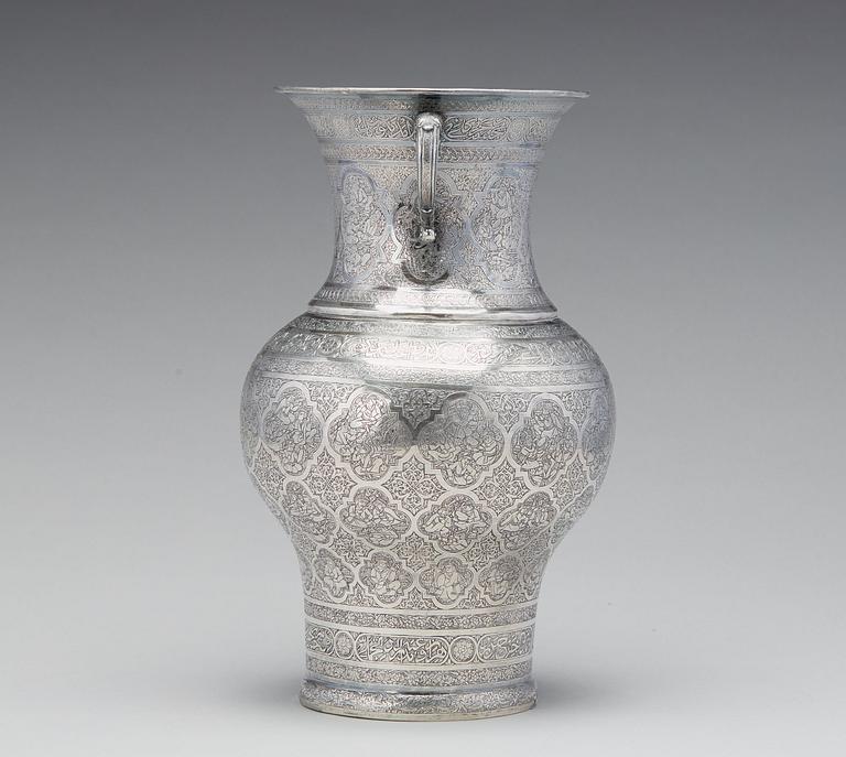 Vas, silver, Persien Isfahan, sen Qajardynasti.