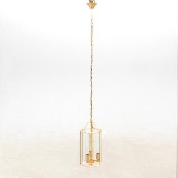 Ceiling lamp gilded with 24K gold, late 20th century, Italy, known as Bellman lantern.