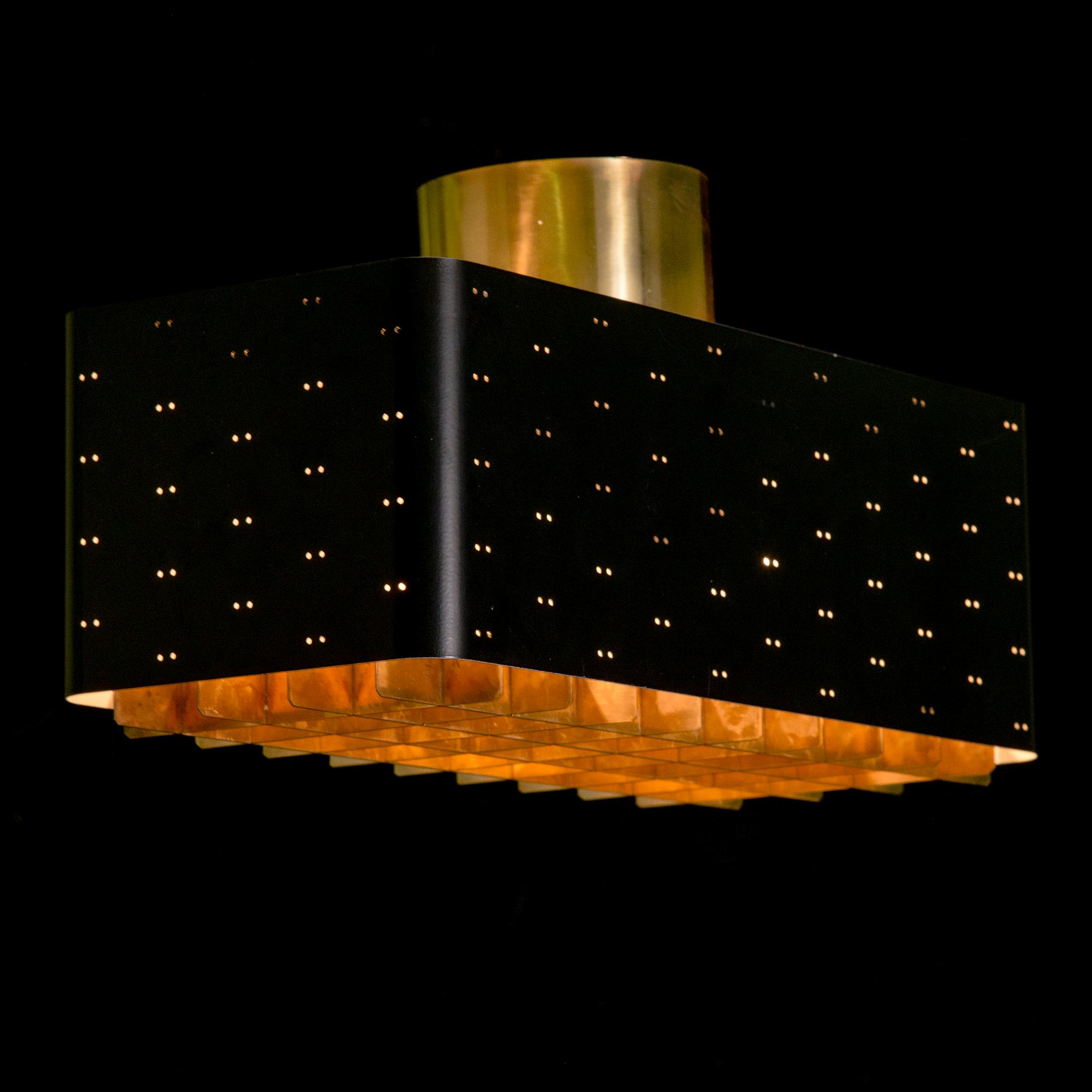 Paavo Tynell, A mid 20th century Starry sky ceiling light, Taito, Finland.