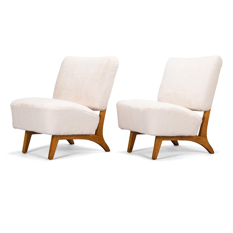 Oiva Parviainen, a pair of mid-20th century 'Susanna' armchairs for  Lahden Lepokalusto, Finland.