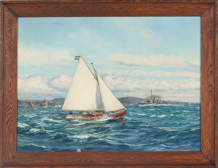 ARVID AHLBERG, olja på duk, signerad och otydligt daterad.