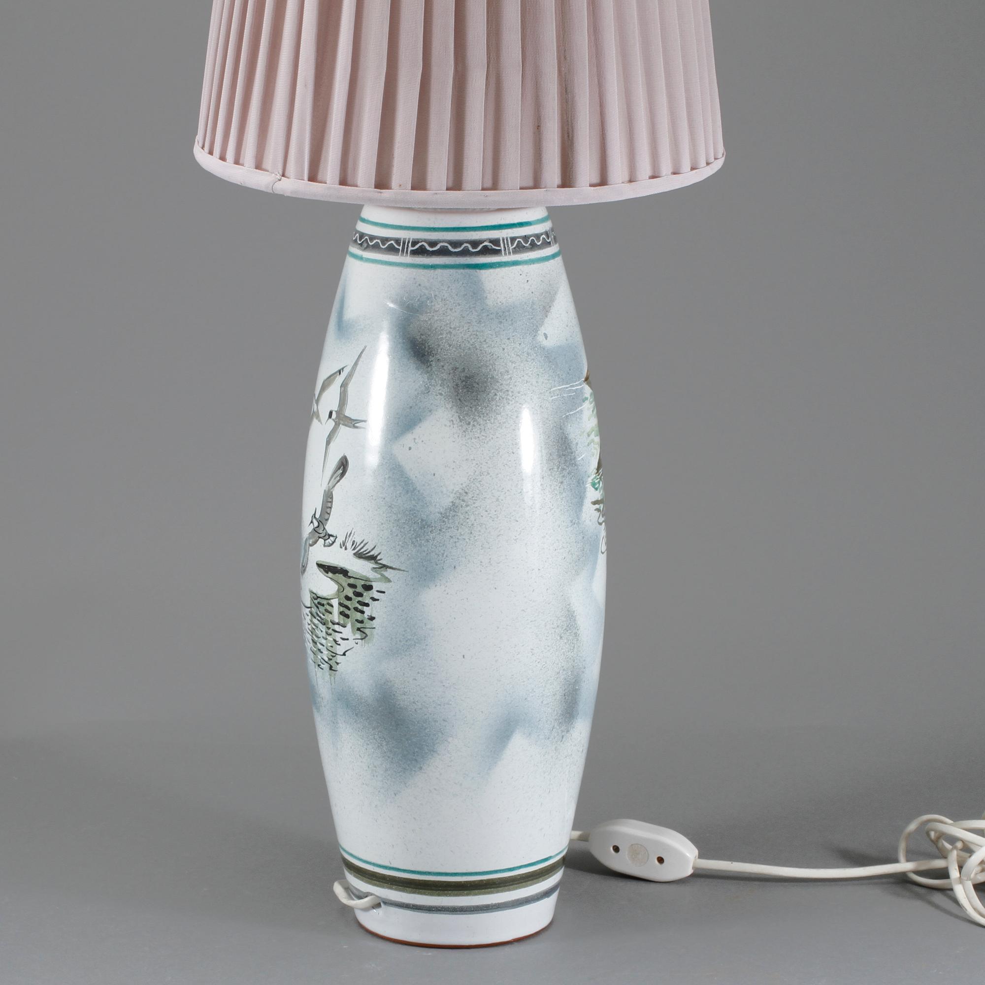 BORDSLAMPA, keramik, Marian Zawadsky, Tilgmans Keramik, signerad och daterad 1963.