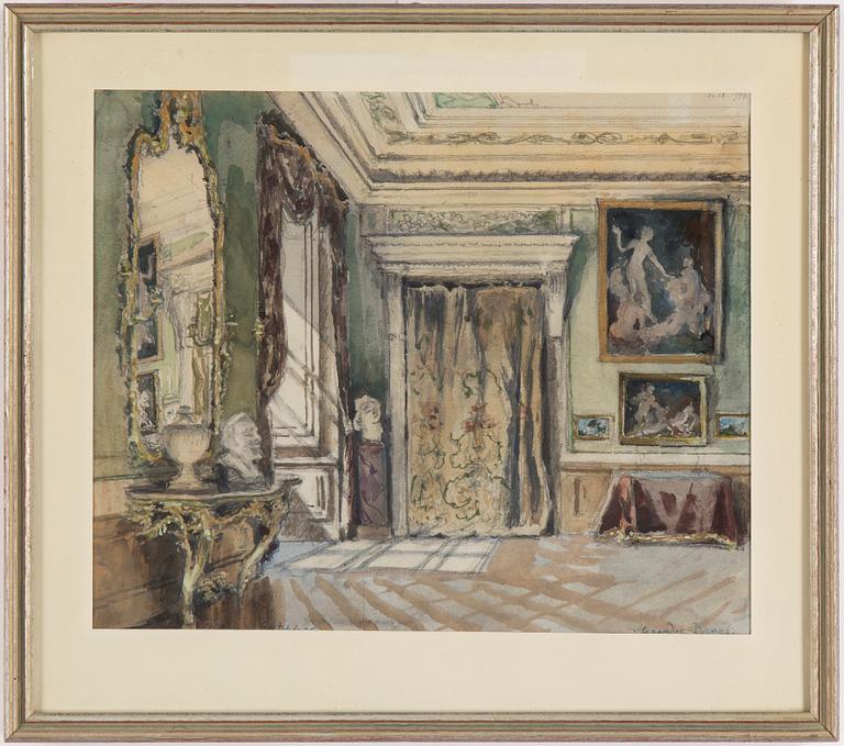 ALEXANDER BENOIS, watercolour on paper, signed and dated 1949.