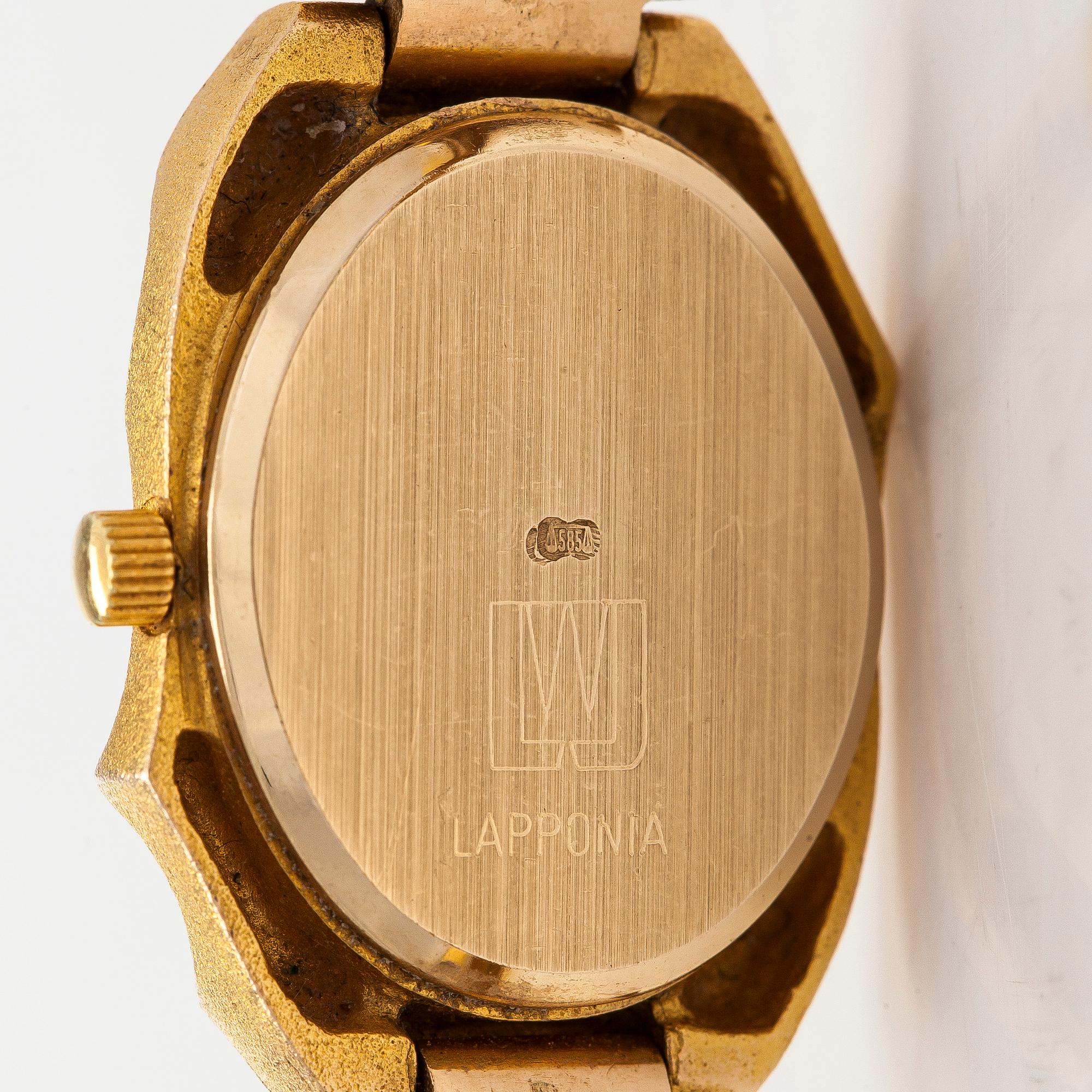 Björn Weckström, a 14K gold 'Pola Negri' wristwatch. Lapponia 2005.