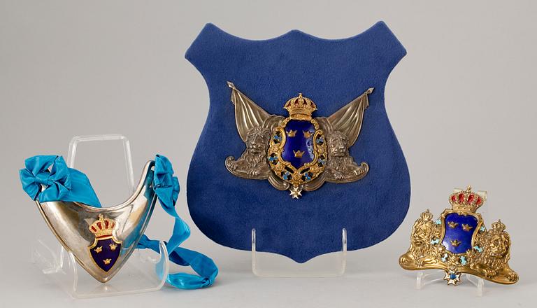 PARTI MILITARIA, tre delar, Sverige 1800-1900-tal.