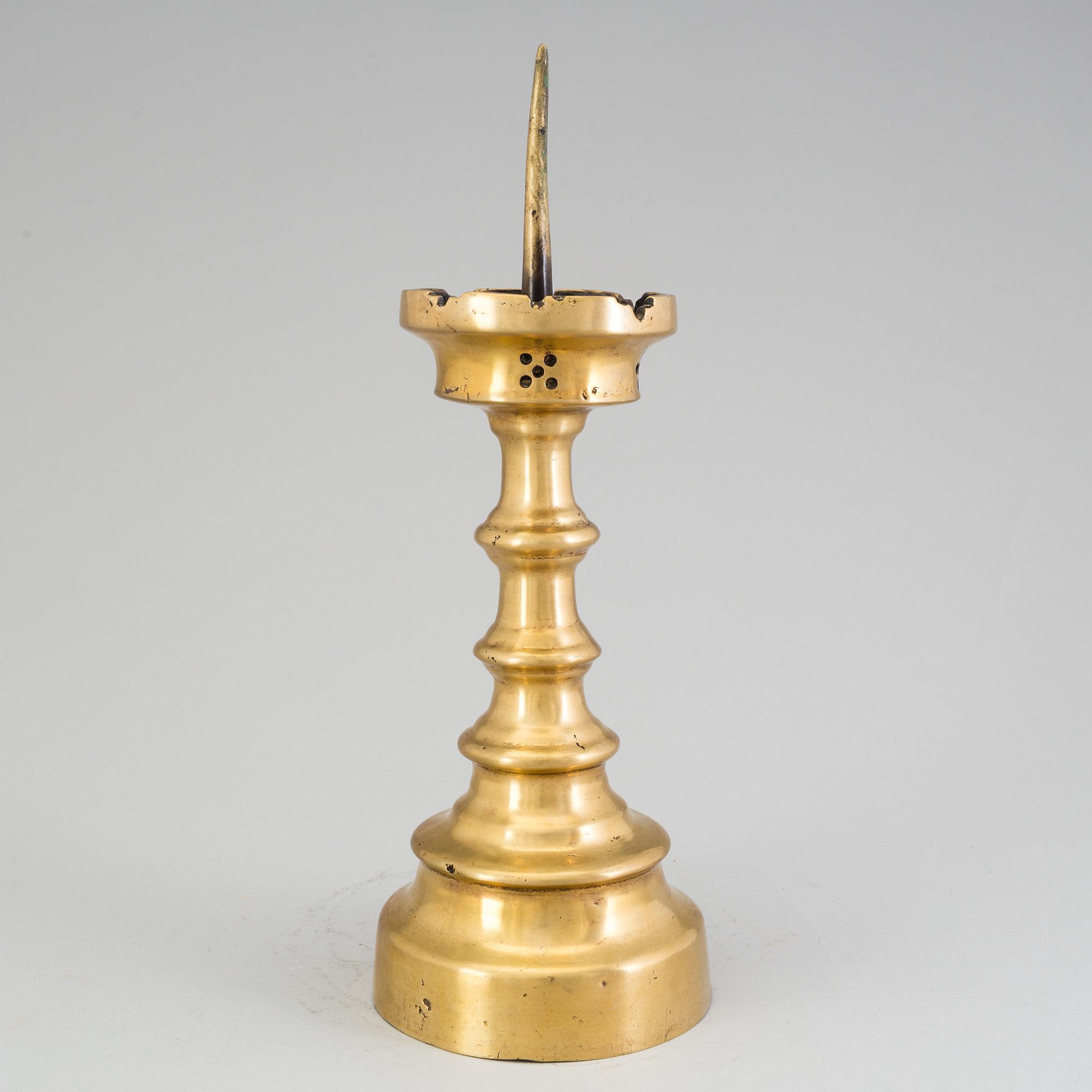 LJUSSTAKE, brons, möjligen 1400-tal.