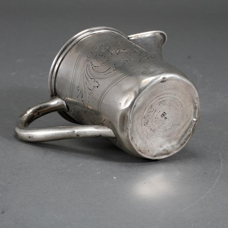 GRÄDDKANNA, silver, 1800-tal. Vikt ca 75 gram.