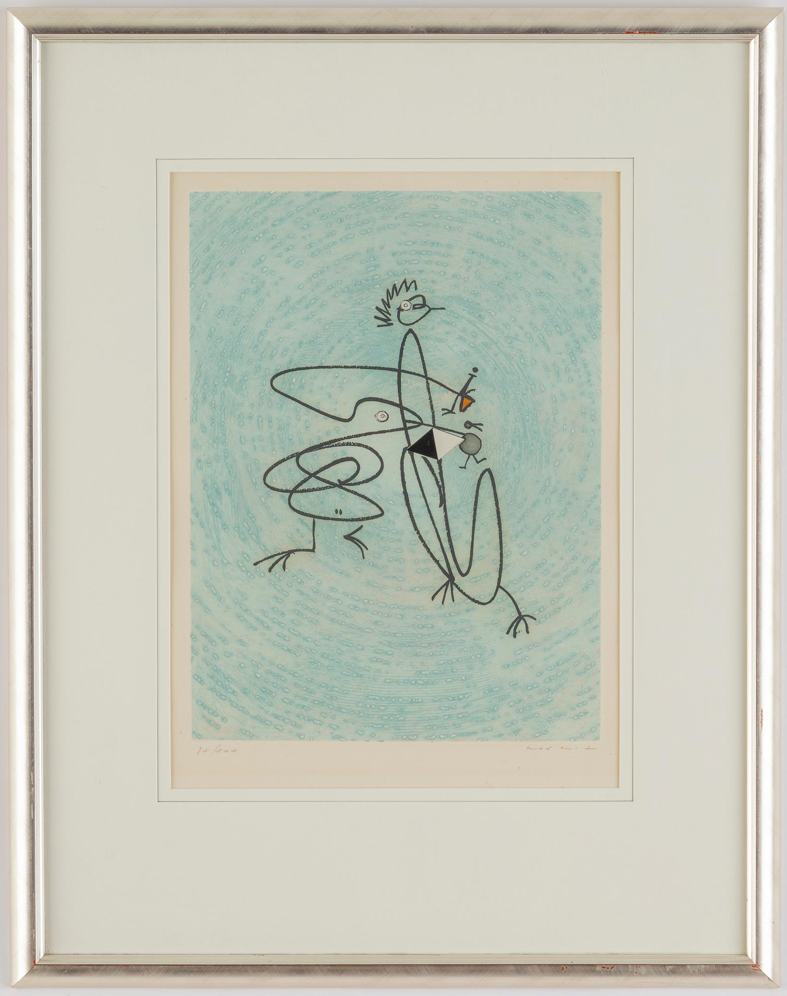 Max Ernst, etching in colours, 1975, signed 87/100.