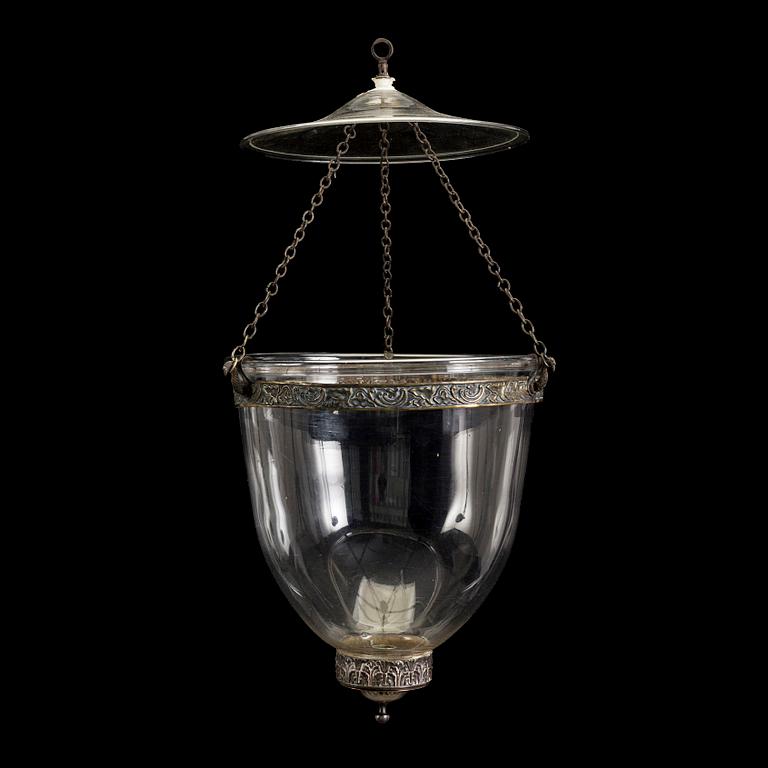 A 20th century glass ceiling light.