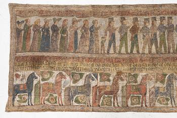 Textile painting, folk art, Halland, Knäred, 17th/18th century.