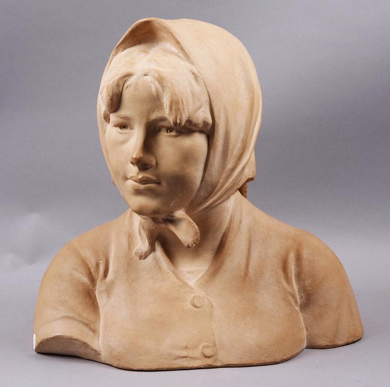 CARL ELDH, byst, gips. Sign.