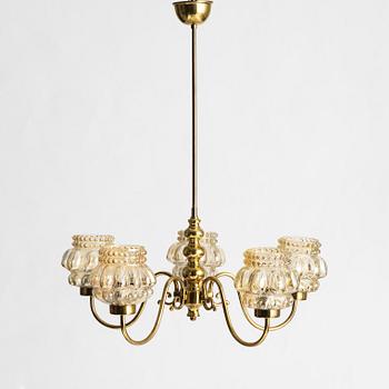 A ceiling lamp, Glashütte Limburg, second half of the 20th century.