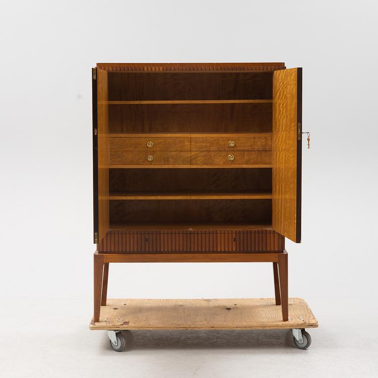 Erik Matsson, a Swedish modern marquetry cupboard, 'The season', HC Möbler AB Harry Carlsson, 1942.