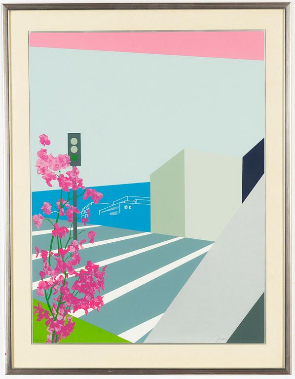 Franco Costa, a silkscreen triptych in colours, 1979, signed 113/160.