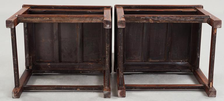 A pair of chairs, presumably Huanghuali, 17/18th Century.