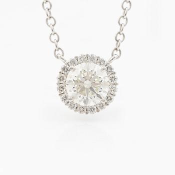 Necklace 18K white gold with brilliant-cut diamond.