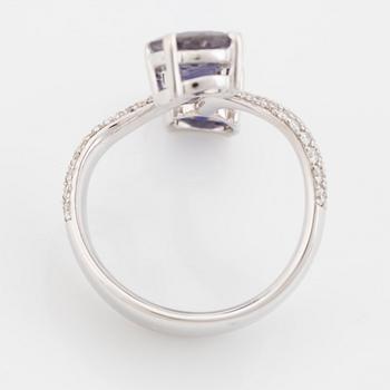 Tanzanite and brilliant cut diamond ring.