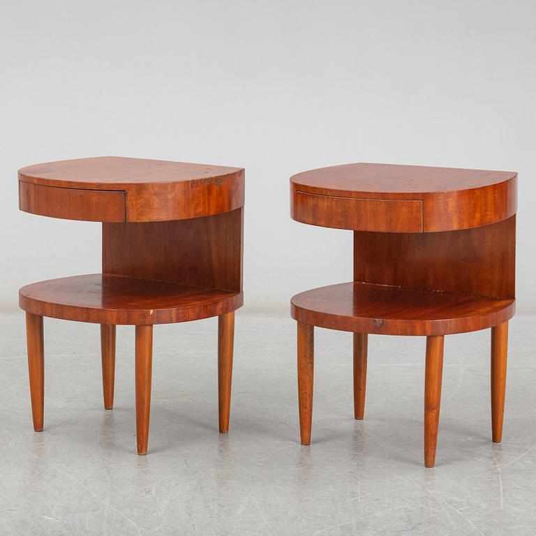 A pair of bedside tables, mid 20th century.