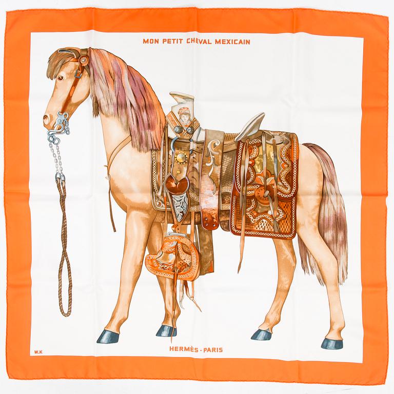 HERMÈS Two Silk Scarfs.