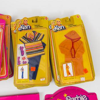 A lot of fashion 63 sets for Barbie, Ken and Skipper, Mattel, 1970/80s.