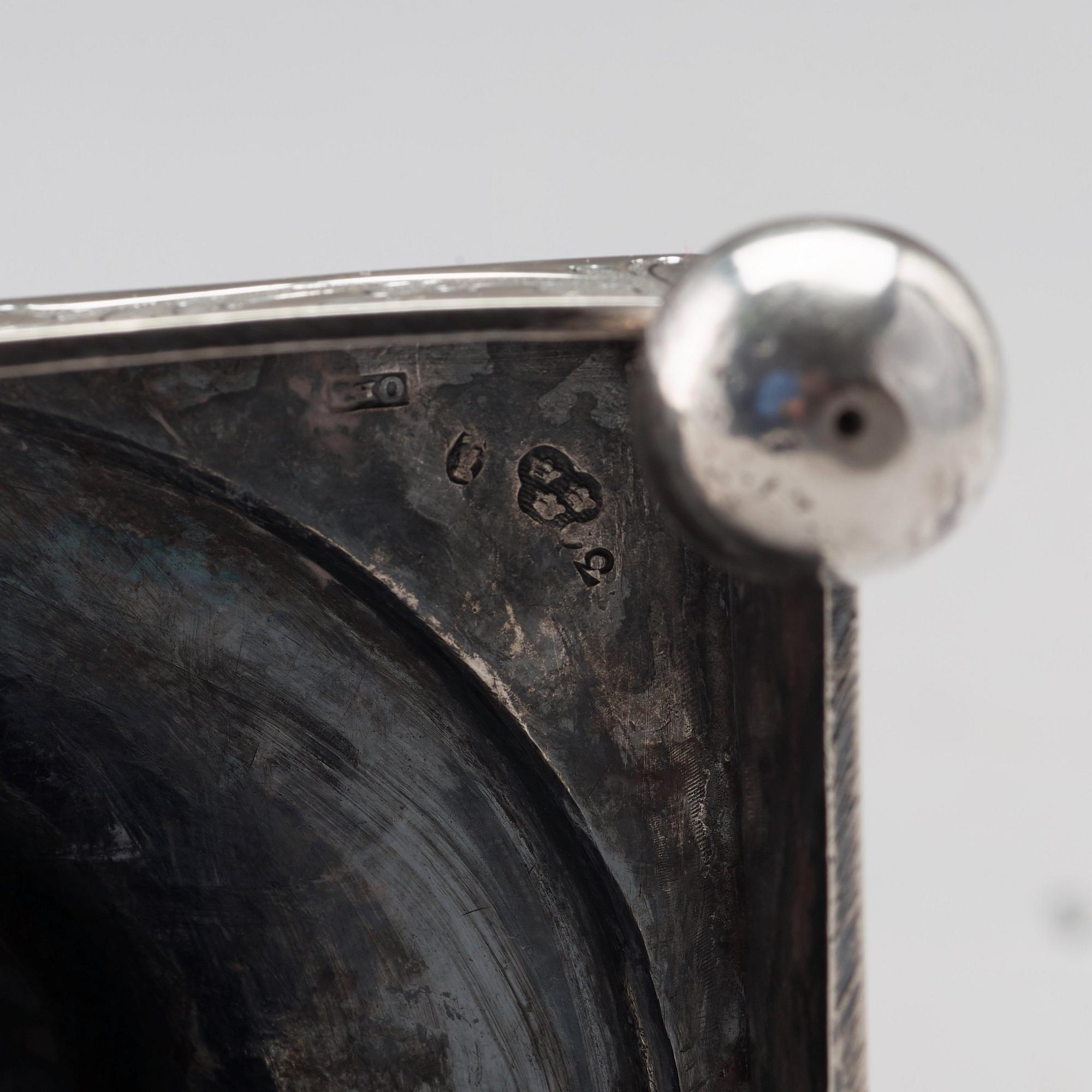 Olof Hellbom, ljusstakar, ett par, silver, Stockolm 1798, sengustavianska.