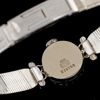 DAMARMBANDSUR, Reimar, 18k vitguld med 16 briljantslipade och 26 åttkantslipade diamanter, 1900-tal. Vikt 29 g.