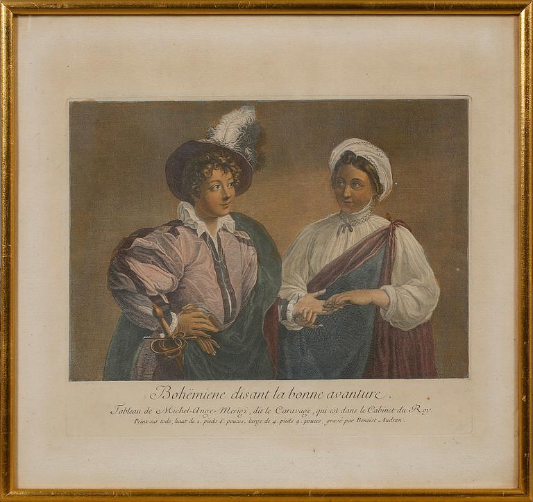 BENOIT AUDRAN, efter, kopparstick, 1800-tal.