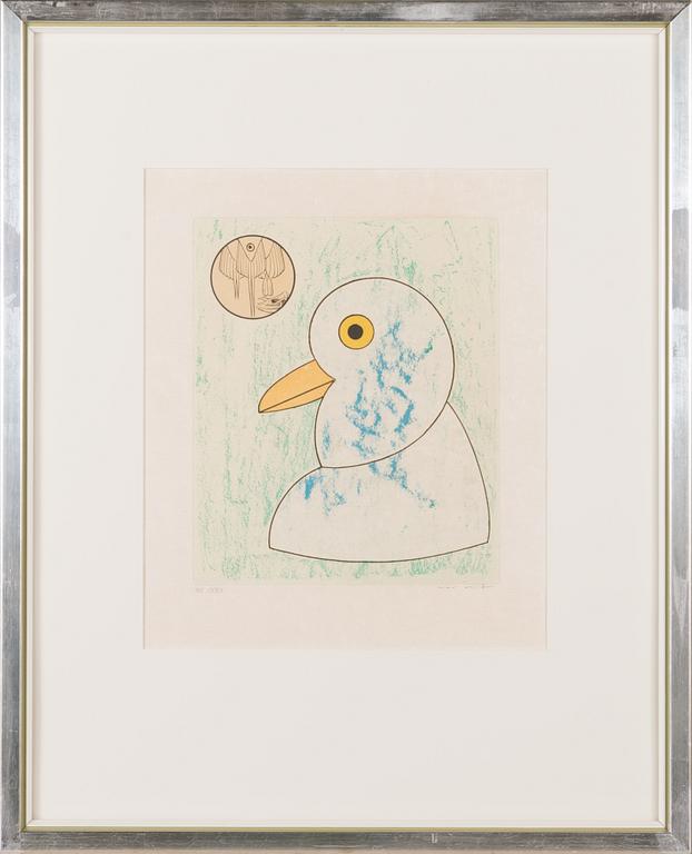 Max Ernst, colour etching with collage, signed and numbered XII/XXX.