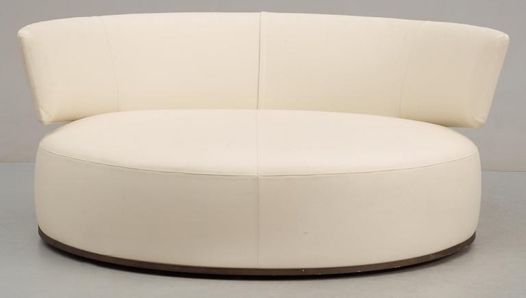 An Antonio white leather 'Amoenus' sofa by Maxalto, B& B Italia.