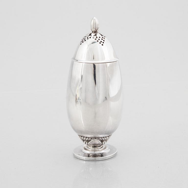 Gundorph Albertus, a 'Cactus' sterling silver sugar caster from Georg Jensen, Denmark after 1945.