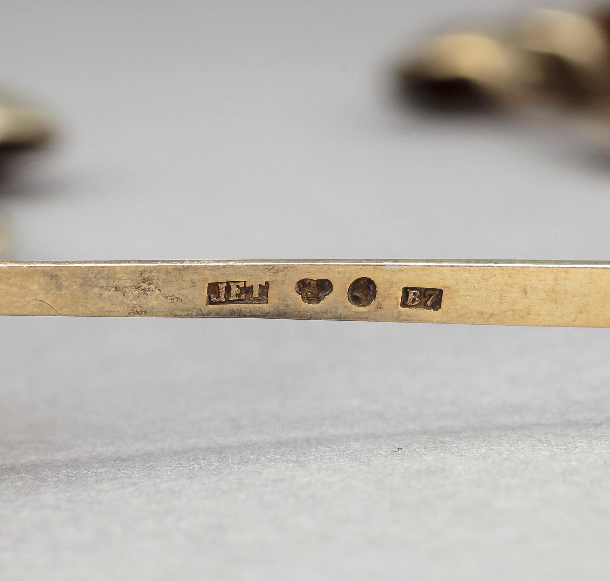 PARTI SKEDAR, silver delvis förgyllt, bland annat Gustaf Möllenborg, Stockholm, 1882. Total vikt ca 273g.