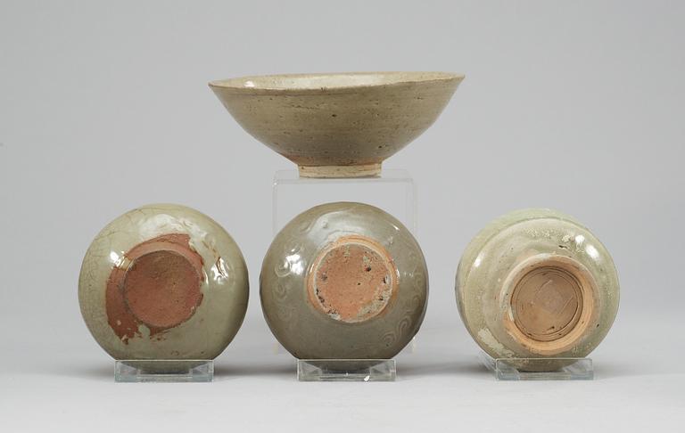 Five vases and a bowl, southeast Asia and Ming.