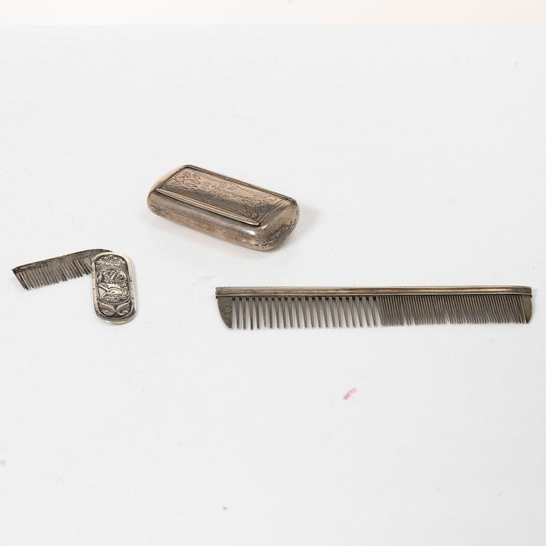 Silver, 9 pieces, Sweden and Denmark, 19th-20th century.