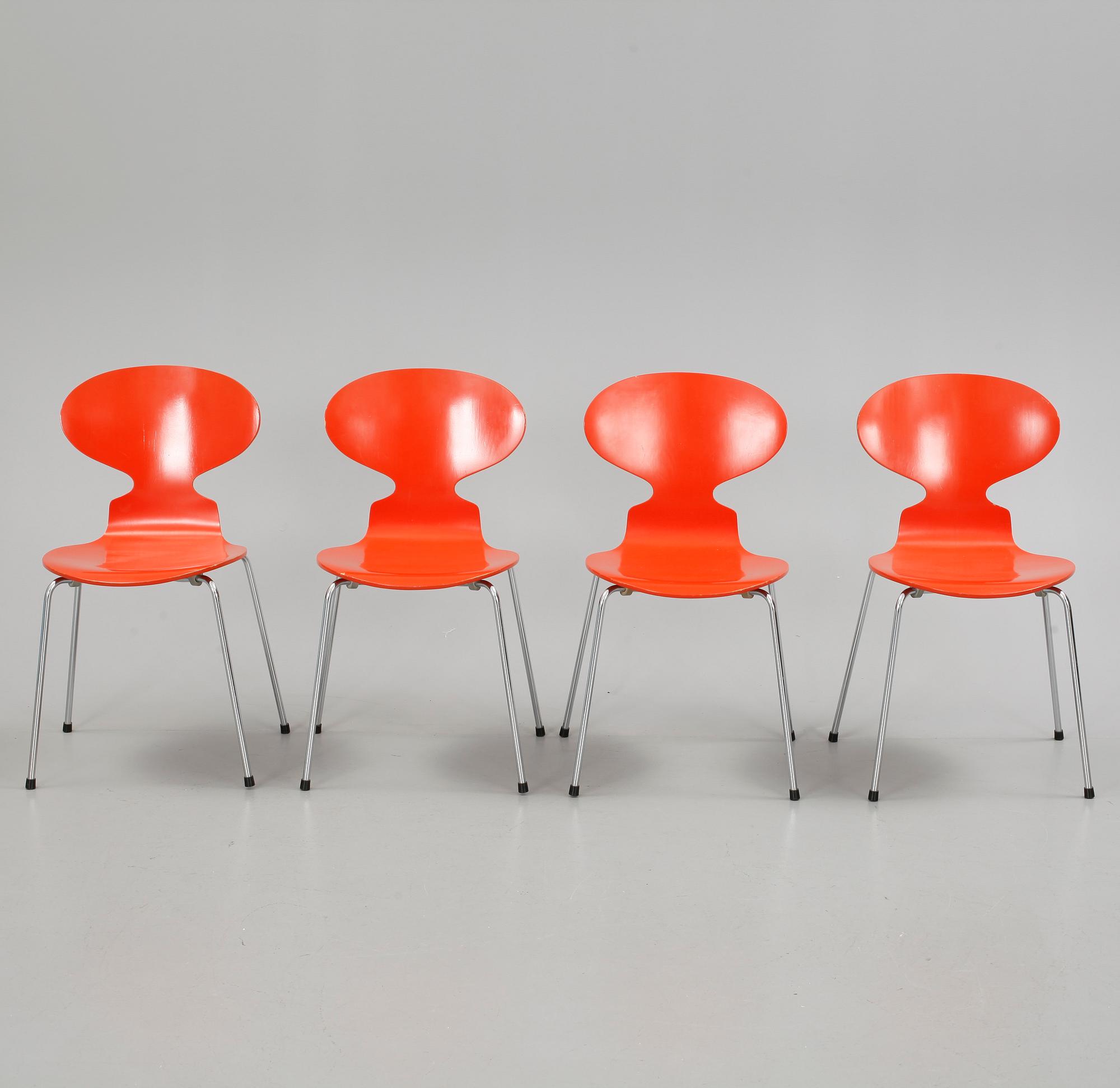 STOLAR, 4 st, "Myran" Arne Jacobsen, Fritz Hansen, 1978.