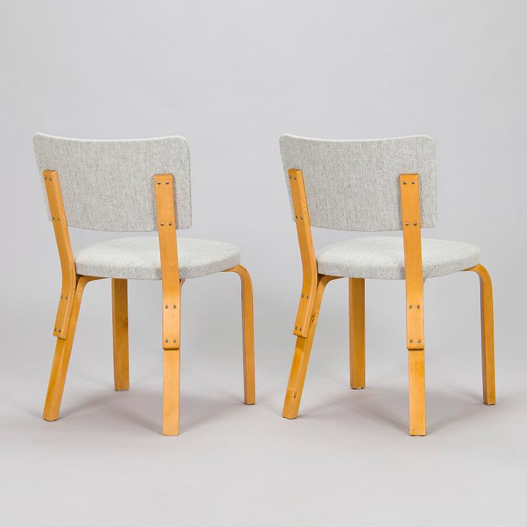 Alvar Aalto, stolar, 6 st, modell 63, O.Y. Huonekalu- ja Rakennustyötehdas A.B. 1900-talets mitt.