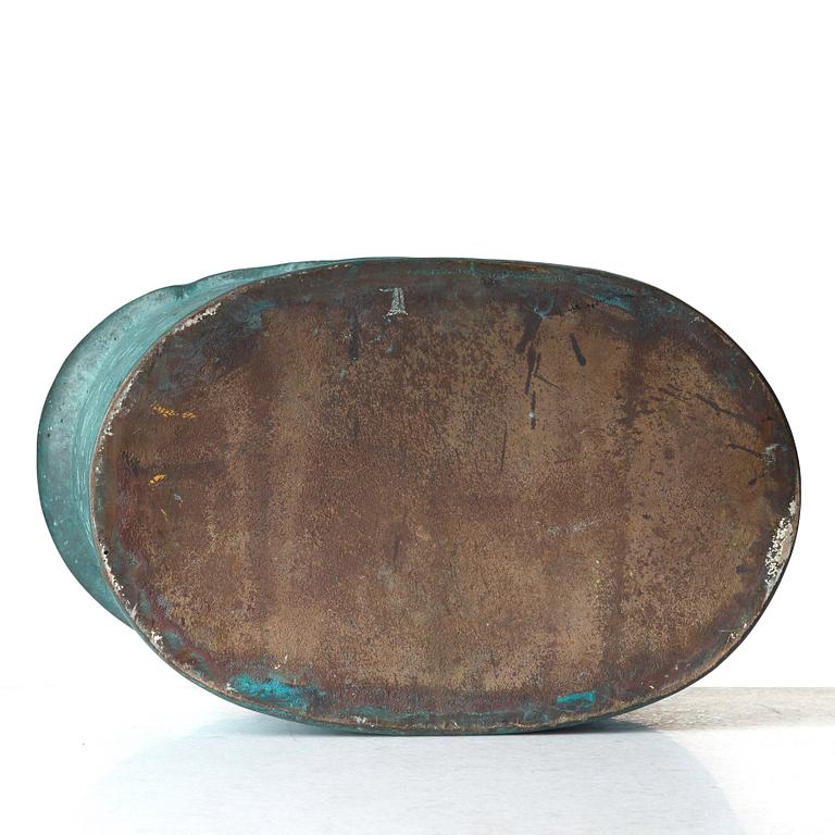 Signe Persson-Melin, a green patinated bronze "Barca" jardinière by Skånska Klockgjuteriet AB, Hannas, Sweden 1999.