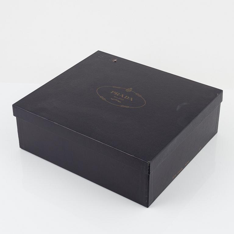 Prada, black leather chelsea boots, size 37 1/2.
