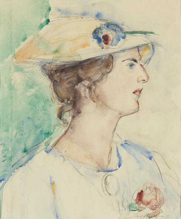 Albert Hoffsten, Woman in Summer Hat.