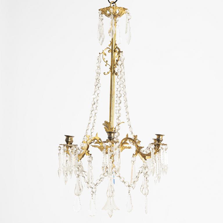Chandelier, Oscarian, circa 1900.
