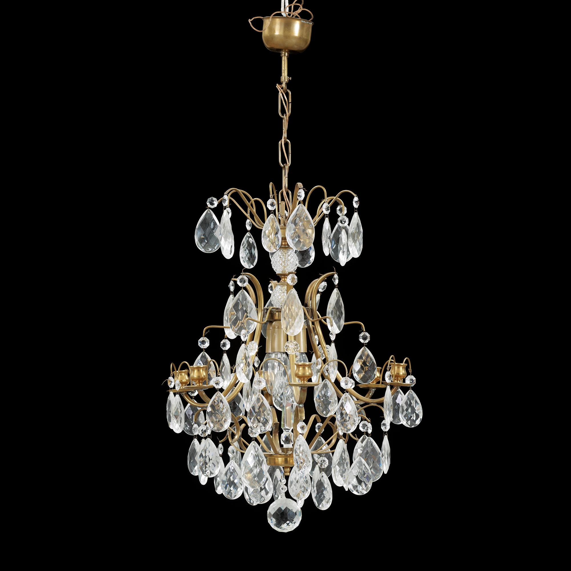 LJUSKRONA, barockstil, 1900-talets andra hälft. Höjd ca 60 cm.