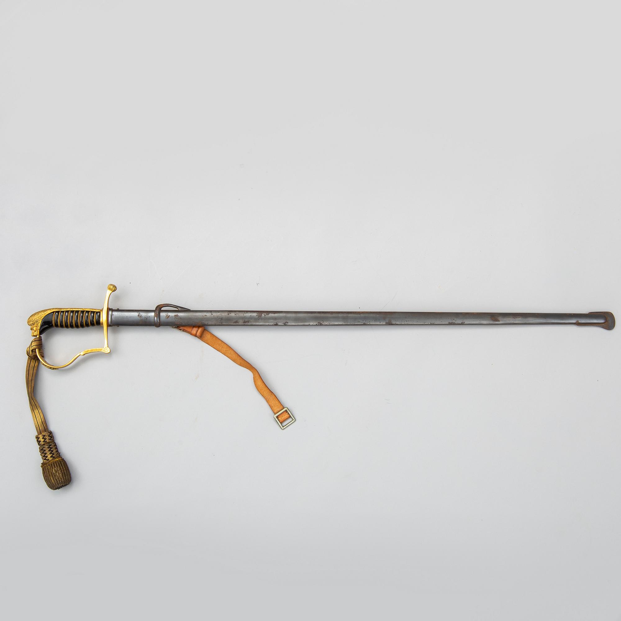 A Swedish infantry officers sword 1899 pattern with scabbard.